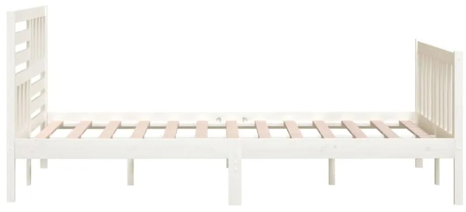 Estrutura de cama 160x200 cm madeira maciça branco