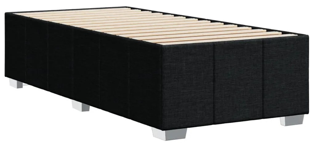 Estrutura de cama sem colchão 80x200 cm tecido preto