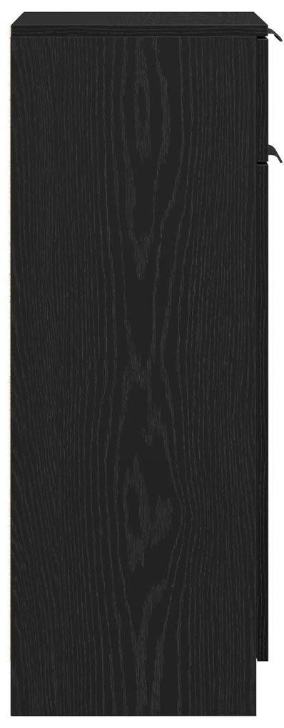 Armário de Casa de Banho Carvalho Preto 32x34x90 cm Madeira de Engenha