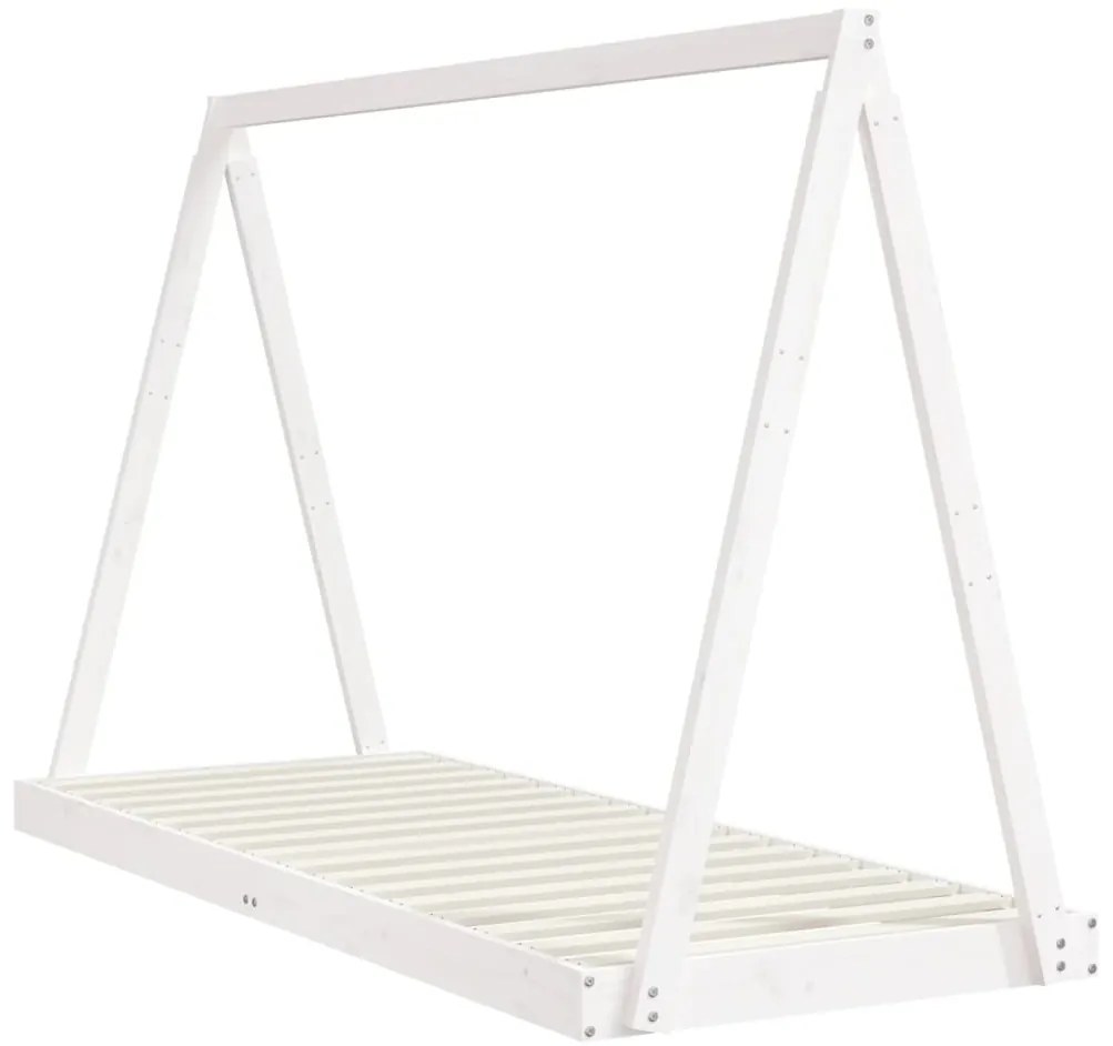 Estrutura de cama infantil 80x200 cm pinho maciço branco