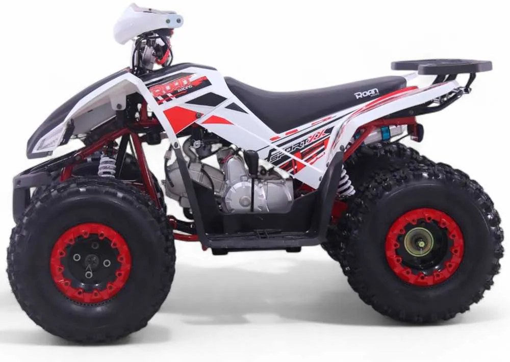 Mini Moto 4 gasolina para crianças automática 125cc Roan Coyote R8 Ecrã digital e com e marcha-atrás Vermelha