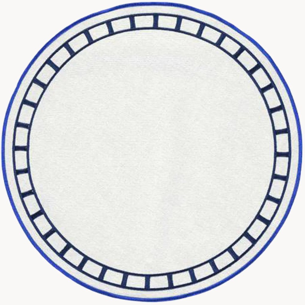 Individual de mesa redondo com bordado Marim