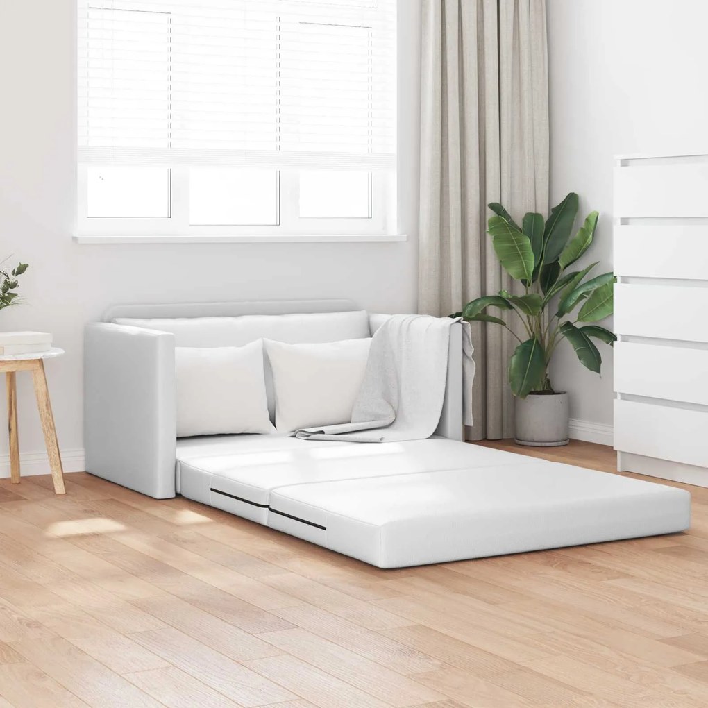 vidaXL Sofá-Cama Dobrável Branco 124 x 71 x 78 cm PVC