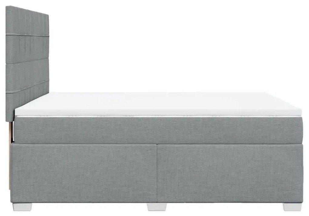Cama com molas/colchão 140x190 cm tecido cinzento-claro