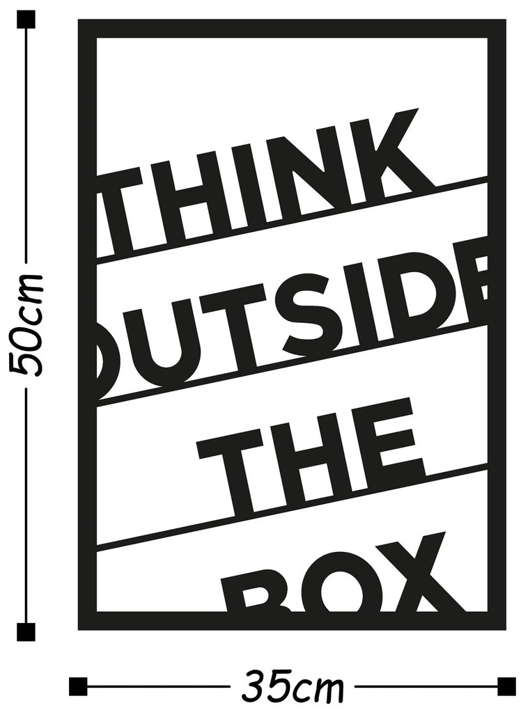 Acessório de Parede Decorativo Think Outside The Box – Preto – 35 x 50