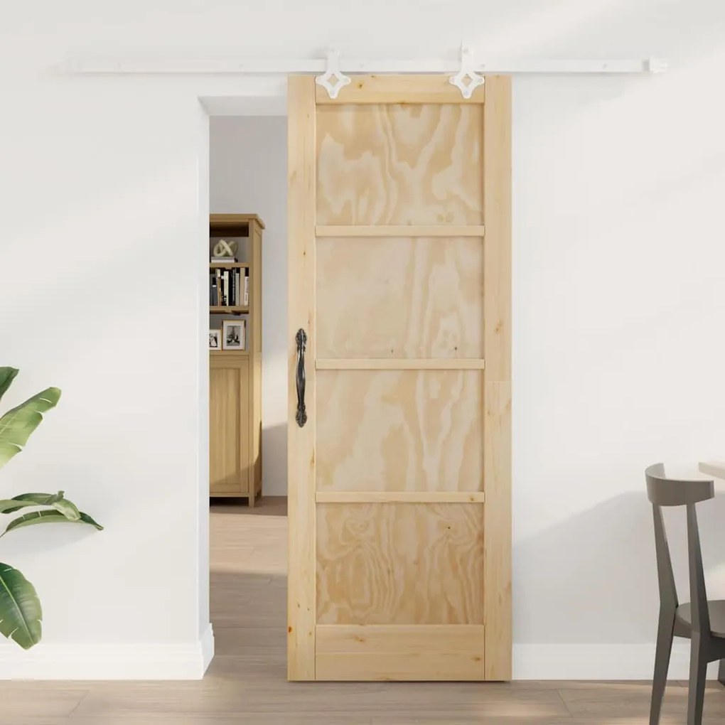 vidaXL Porta Deslizante Manual Natural e branco 73,5 x 198,5 cm