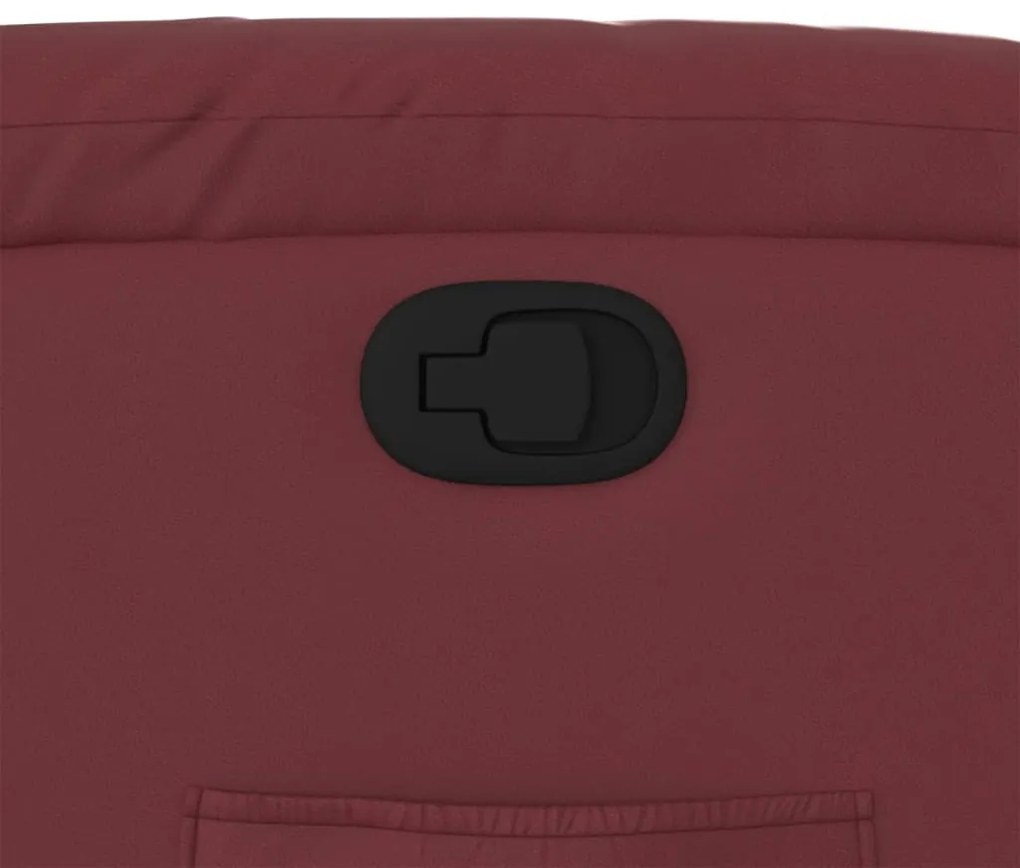 Poltrona reclinável elevatória couro artificial vermelho tinto