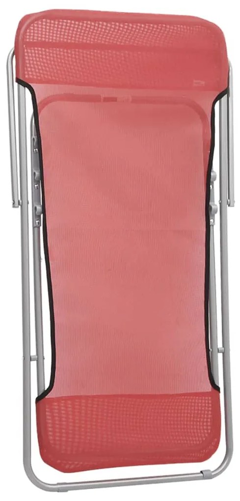 Cadeiras praia dobráveis 2pcs textilene/aço revest. pó vermelho