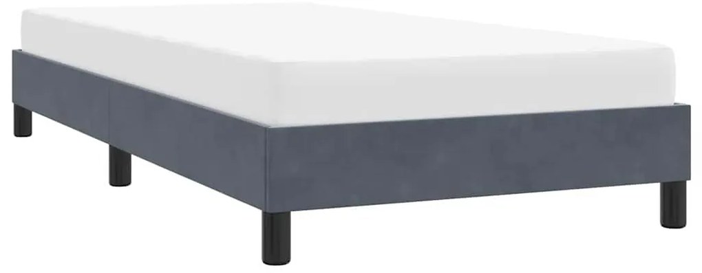 Estrutura de cama sem colchão 90x210 cm veludo cinzento-escuro