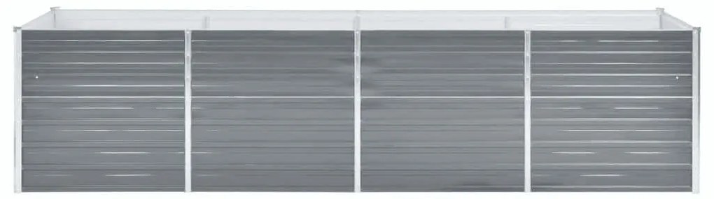 Canteiro elevado de jardim aço galvanizado 320x80x77cm cinzento