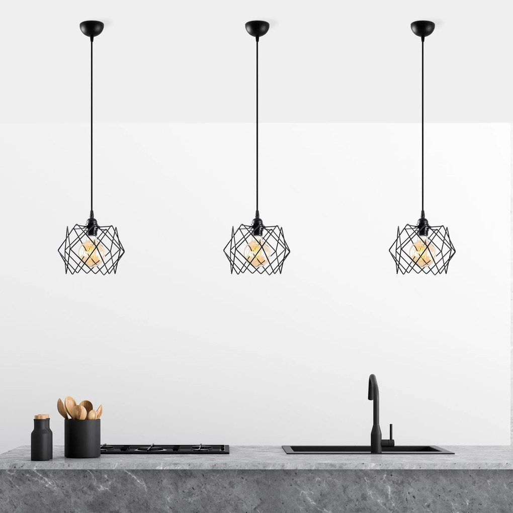 Candeeiro de Teto Karakas – Preto – Diâmetro 24 cm
