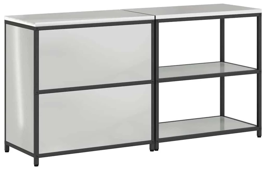 Conjunto de Armazenamento de Cozinha com prateleira 2 pcs Prata