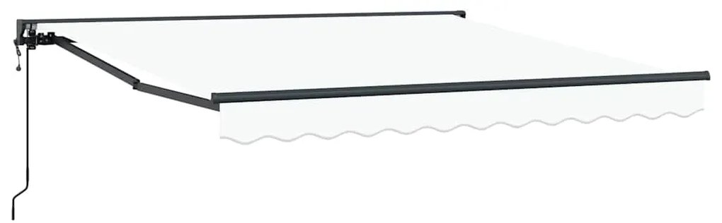 Toldo Retrátil Branco 350x250 cm Poliéster, Alumínio e Tecido