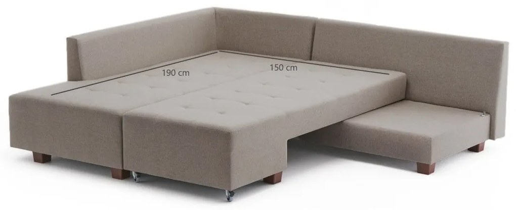 Sofá-Cama de Canto Manama – Creme – 280 x 85 x 206 cm
