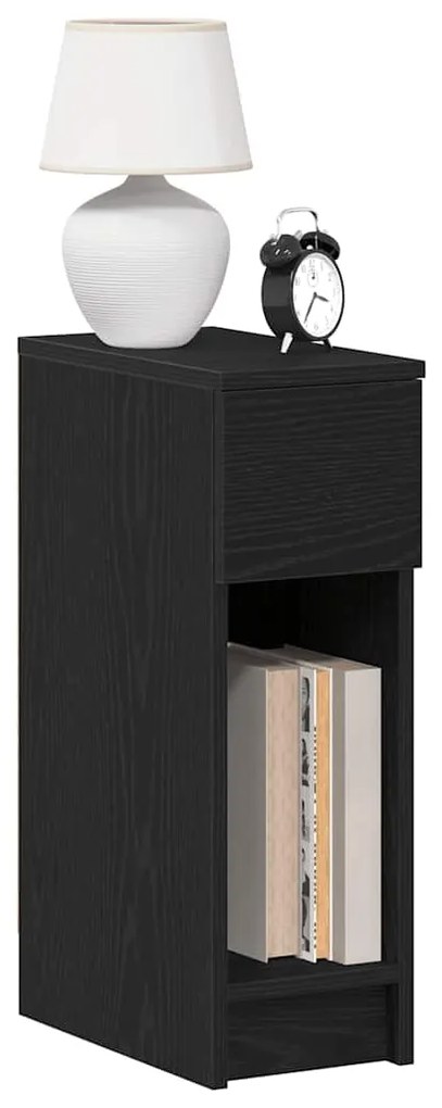 vidaXL Mesa de cabeceira com gaveta 20x36x60 cm carvalho preto