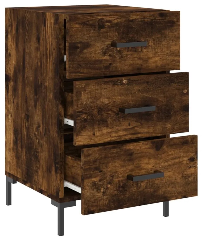 Mesa cabeceira 40x40x66 cm derivados de madeira carvalho fumado