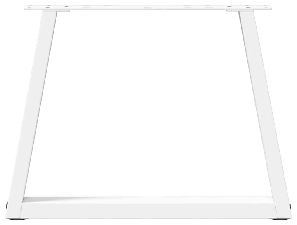 Mesa de jantar pernas 2pcs forma de V 60x(42-43,3)cm aço branco