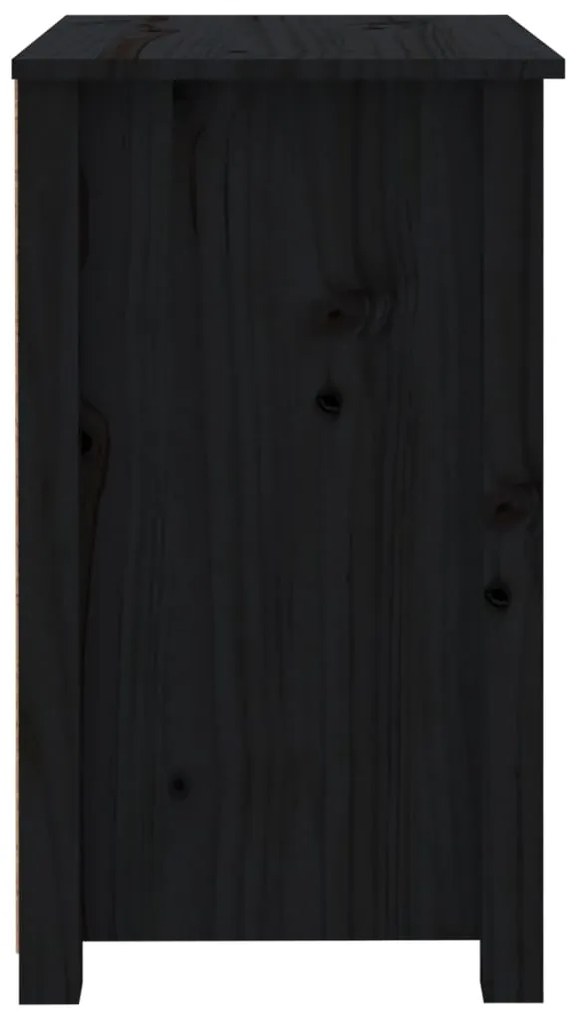 Mesas de cabeceira 2pcs 50x35x61,5 cm pinho maciço preto