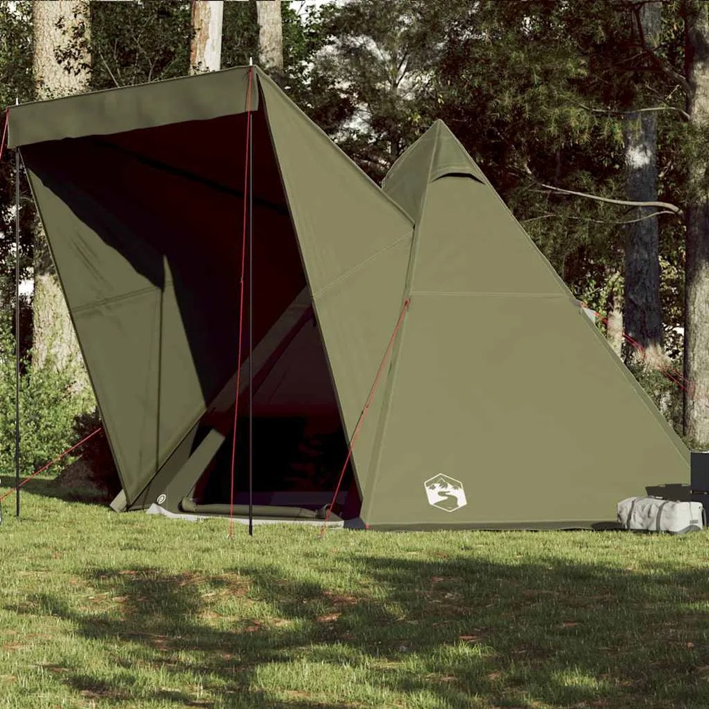 vidaXL Tenda familiar tipi para 6 pessoas impermeável verde azeitona