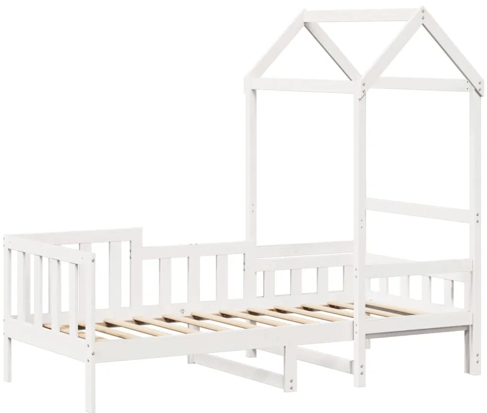 Sofá-cama c/ telhado 90x190 cm madeira de pinho maciça branco