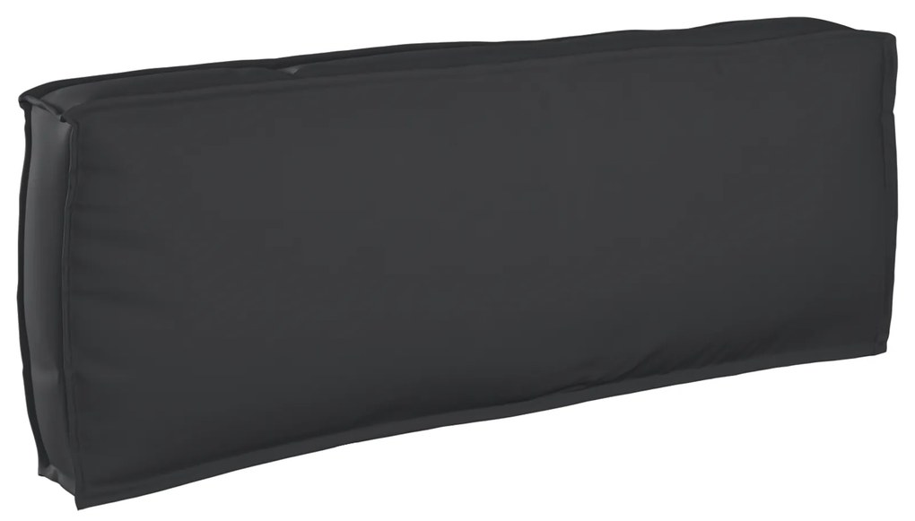 Conjunto de Almofadas de Palete 2 Peças Preto Tecido Oxford