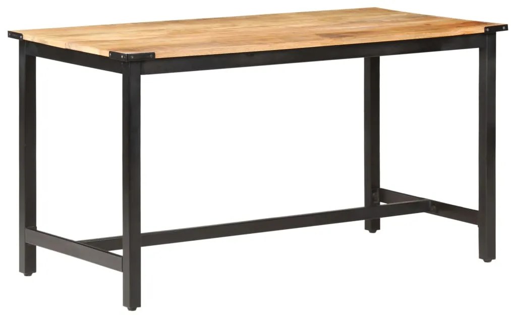 Mesa de jantar 140x70x76 cm madeira de mangueira maciça áspera
