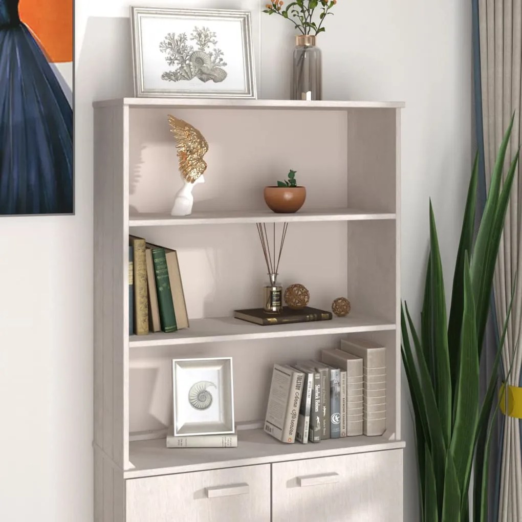 vidaXL Topo p/ armário alto HAMAR 85x35x100 cm pinho maciço branco