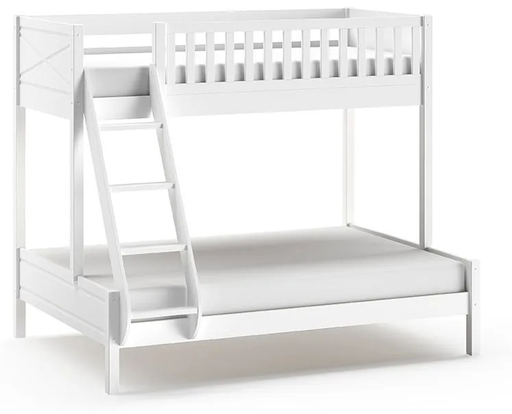 Conjunto cama Infantil SCOTT + cama familiar + 2 gavetas BRANCO