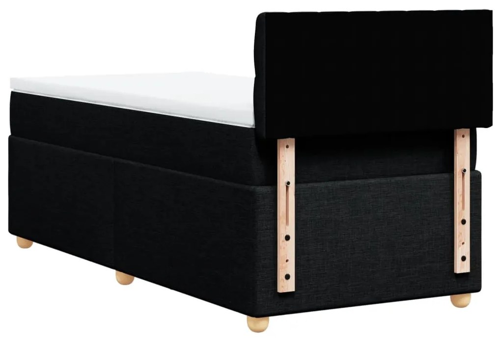 Cama box spring com colchão solteiro tecido preto