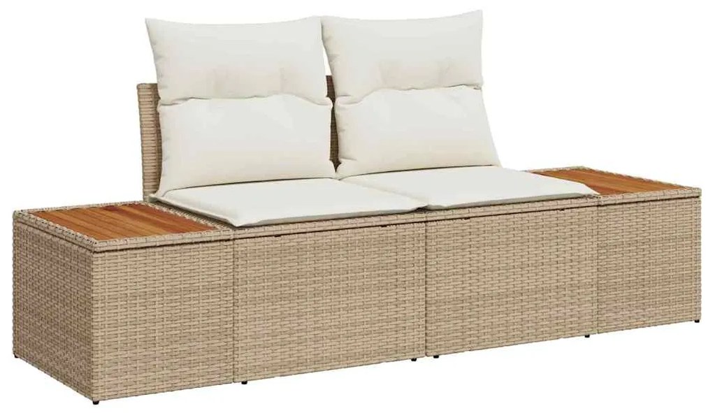 Conjunto de Sofá de Jardim - 7 Peças com Almofadas de Rattan Bege