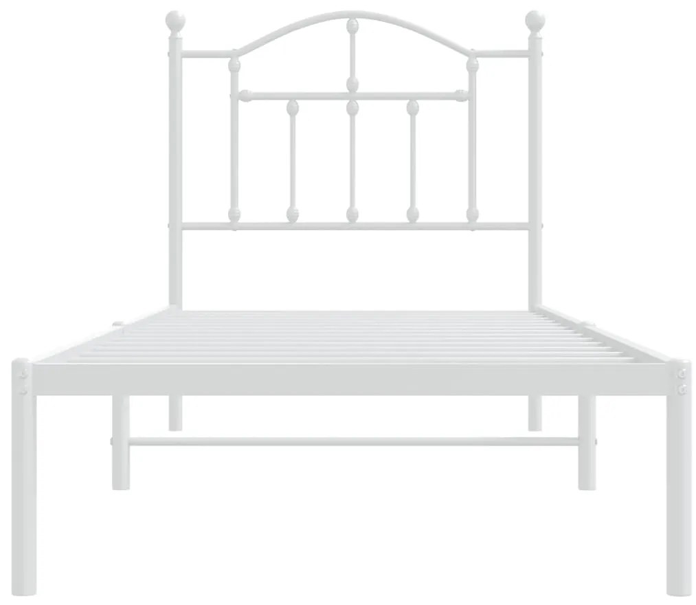 Estrutura de cama com cabeceira 90x200 cm metal branco