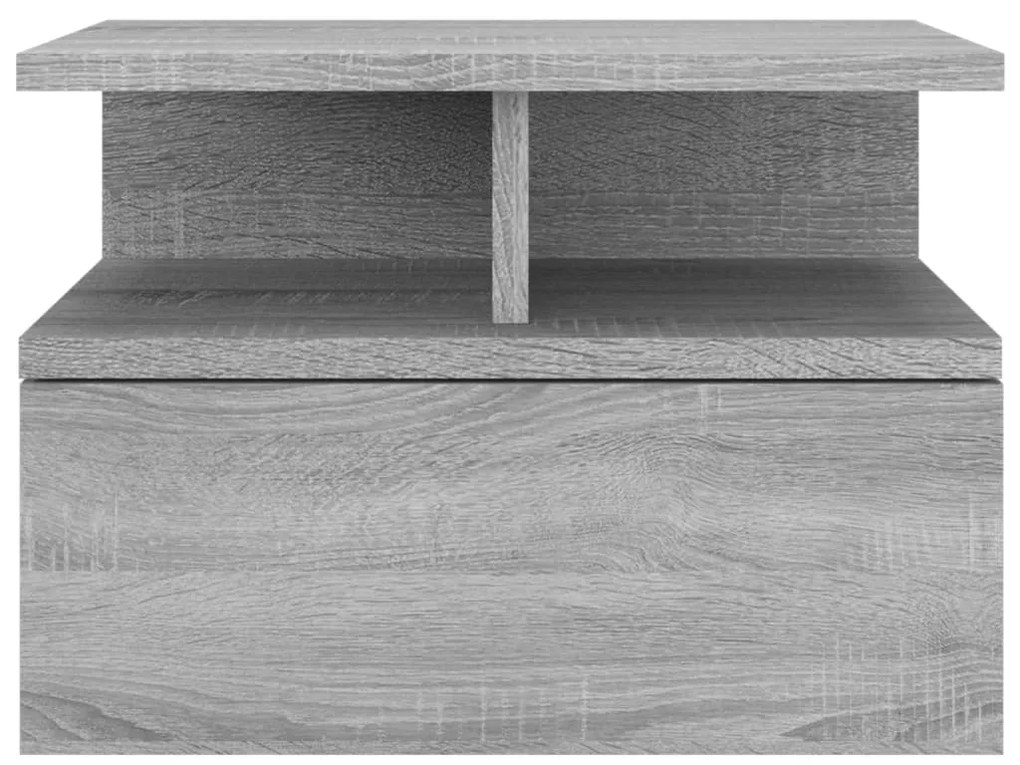 Mesa cabeceira suspensa 2 pcs derivados de madeira cinza sonoma