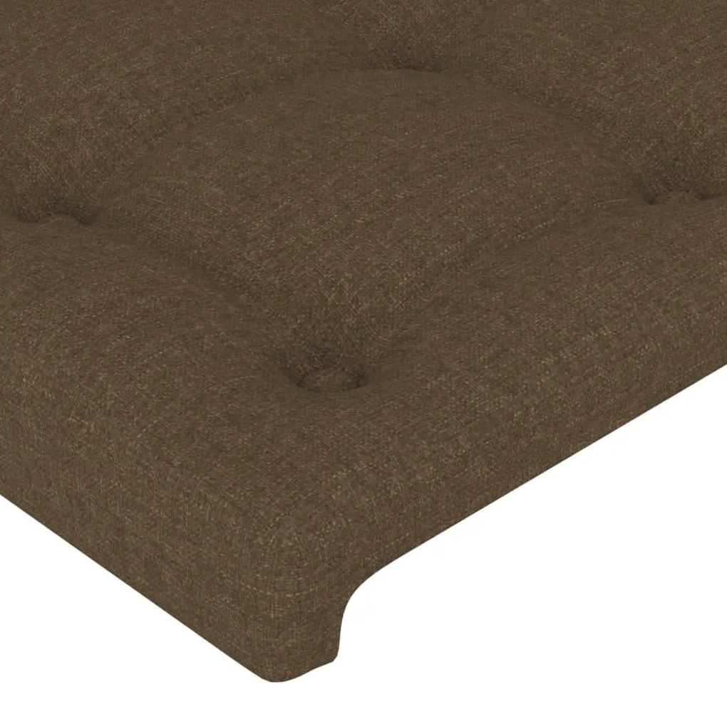 Cabeceira de cama c/ abas tecido 203x16x78/88cm castanho-escuro