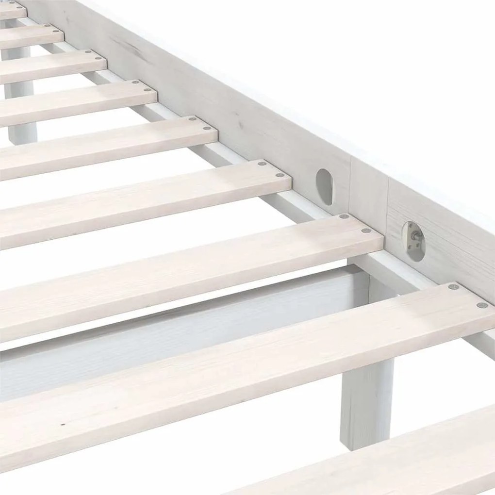 Estrutura de cama 200x200 cm pinho maciço branco