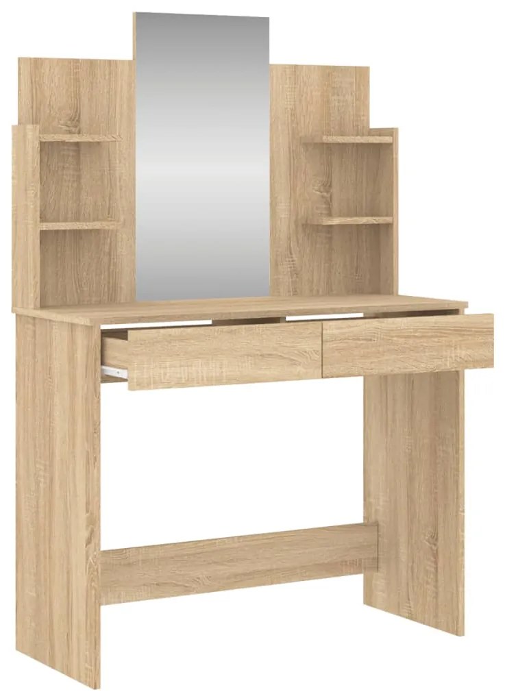 Toucador com espelho 96x39x142 cm cor carvalho sonoma