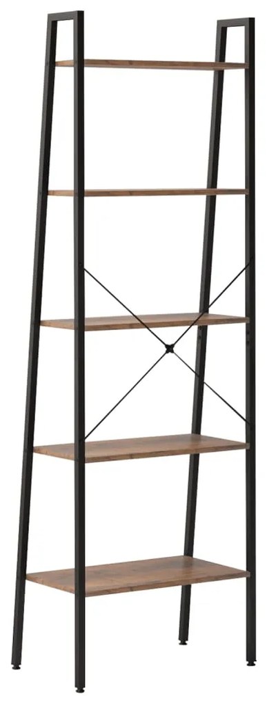 Estante de pé 5 prateleiras 56x35x174 cm castanho-escuro/preto