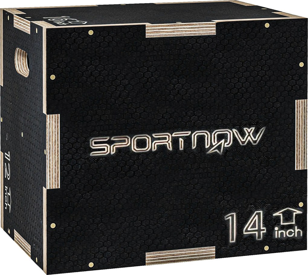 SPORTNOW Caixa Pliométrica Treino Força Casa Ginásio CrossFit Carga 120 kg 3 Alturas Ajustáveis Versátil 40,5x35,5x30,5 cm Preto | Aosom Portugal