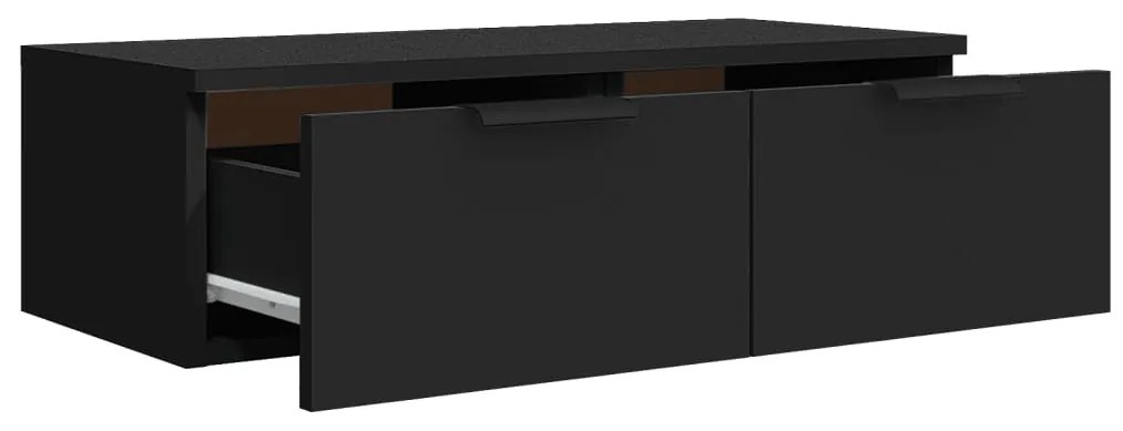 Armário de parede 68x30x20 cm derivados de madeira preto