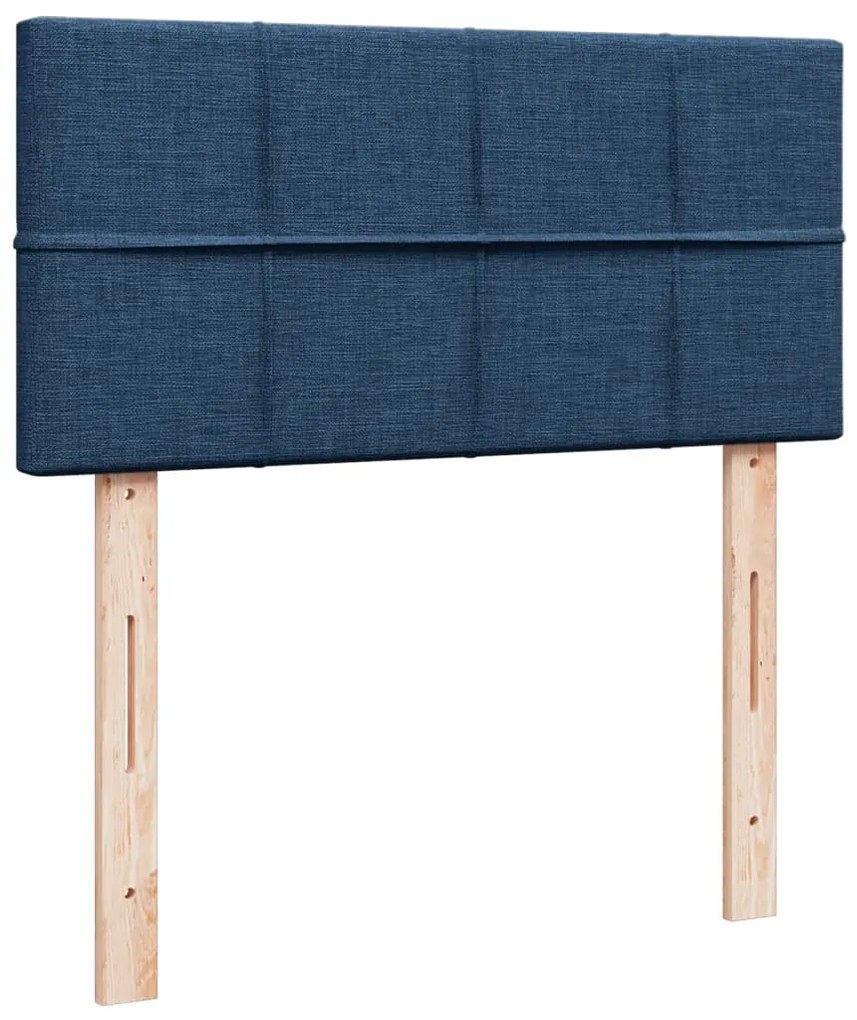 Cama com molas/colchão 80x200 cm tecido azul
