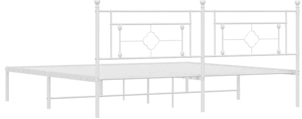 Estrutura de cama com cabeceira 193x203 cm metal branco