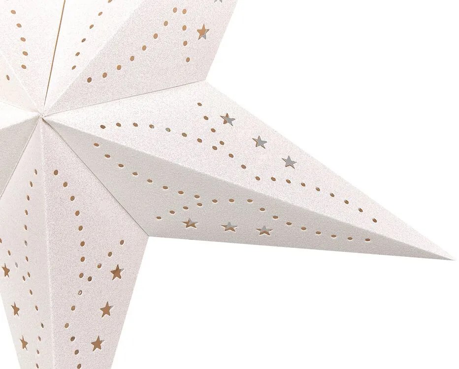 Conjunto de 2 estrelas de papel com LED em branco brilhante 60 cm MOTTI Beliani