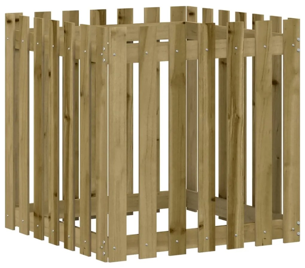 Vaso de jardim c/ design de cerca 70x70x70 cm pinho impregnado