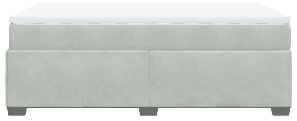 Cama boxspring c/ colchão 120x200 cm veludo cinzento-claro