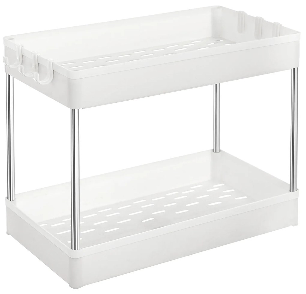 Organizador debaixo da pia com dois níveis | SONGMICS | 40 x 22 x 31 cm | branco | BUO001W01.