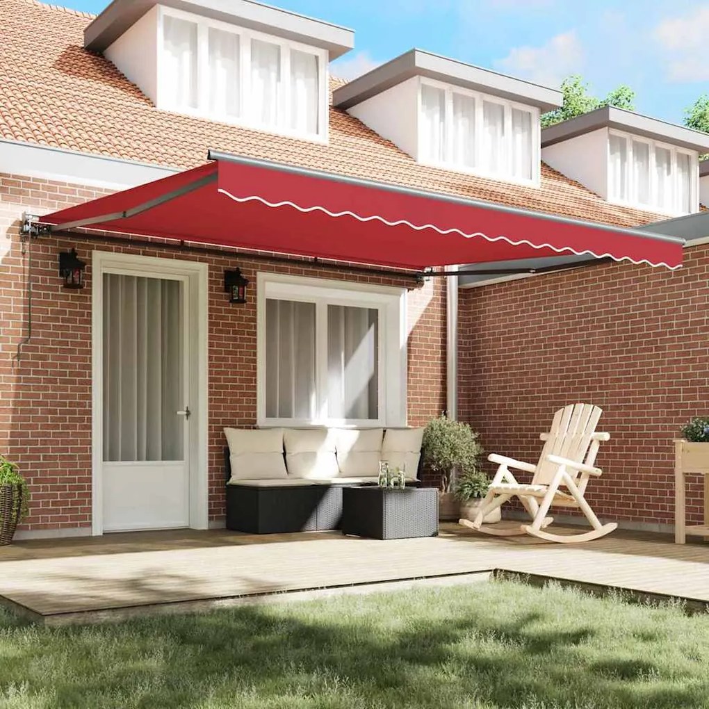 Toldo Retrátil Manual Vermelho 400x300 cm