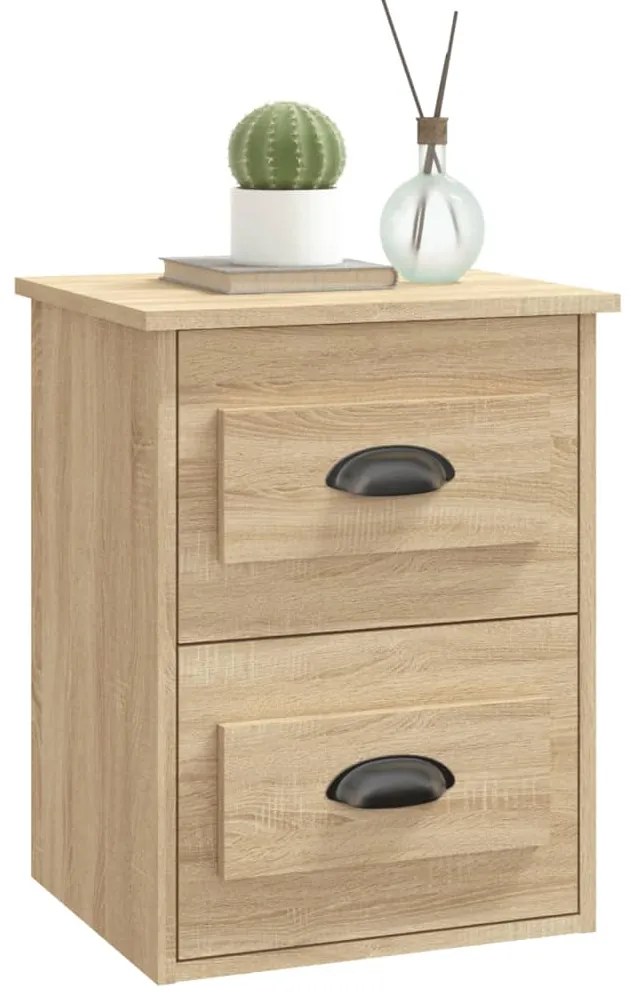 Mesa de cabeceira de parede 41,5x36x53 cm carvalho sonoma