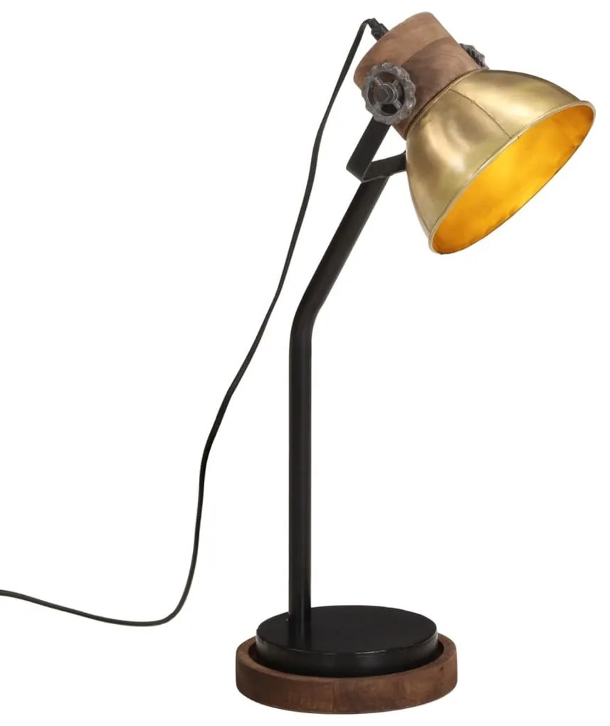vidaXL Candeeiro de secretária 25 W 18x18x60 cm E27 bronze antigo