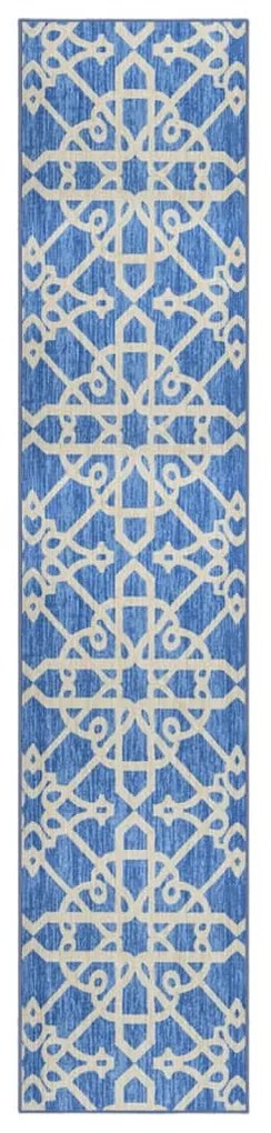 vidaXL Tapete/passadeira 80x400 cm azul