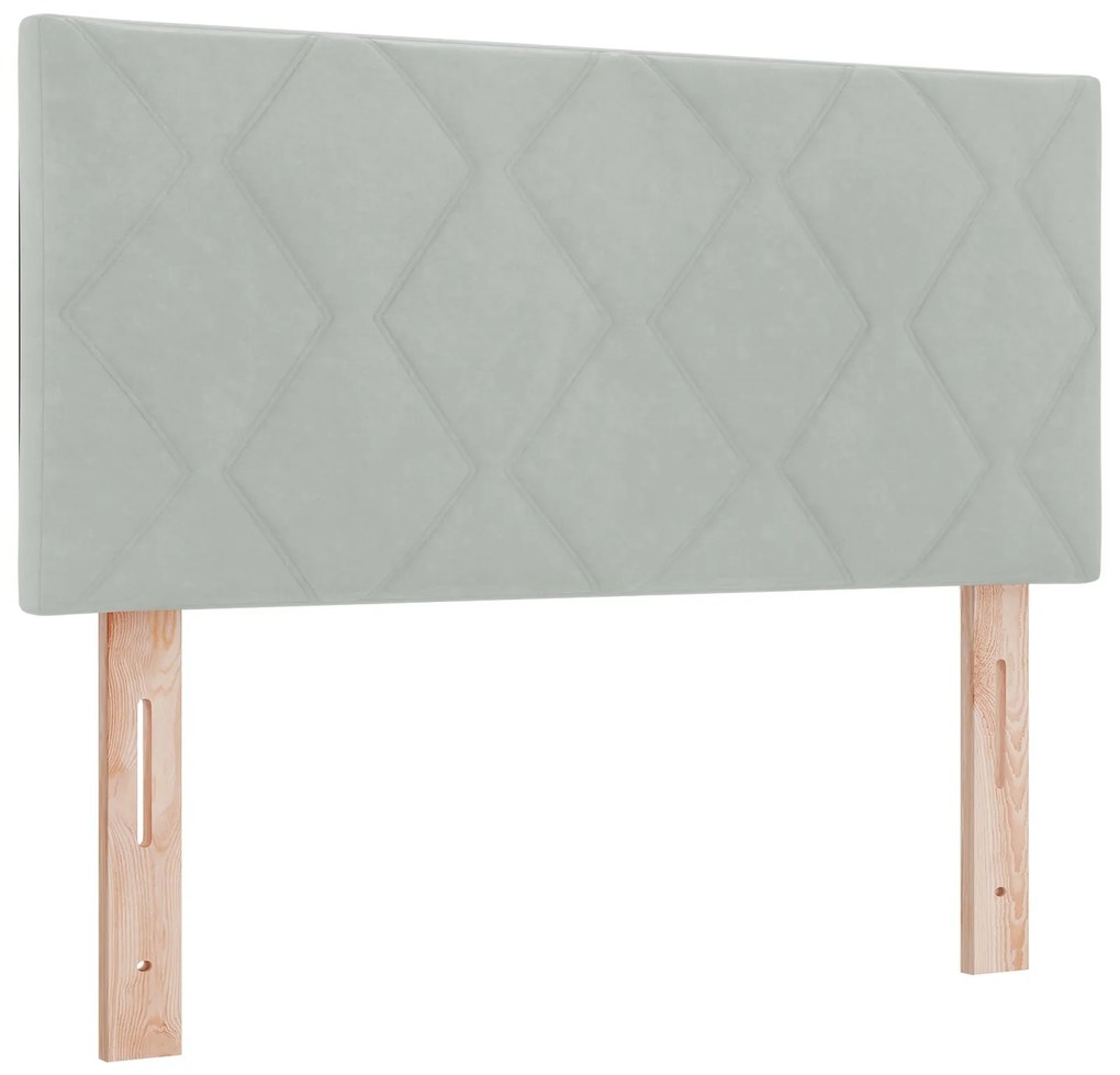 Cama com Box Spring e Colchão vidaXL Cinza Claro 90x200 cm Veludo