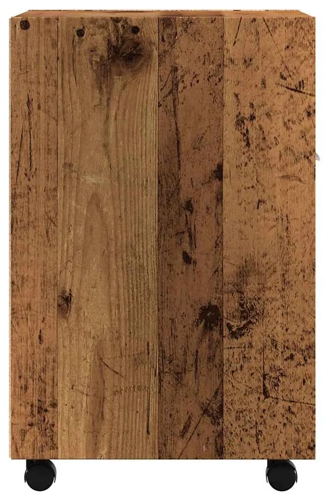 Armário com rodas madeira velha 33x38x60 cm madeira trabalhada